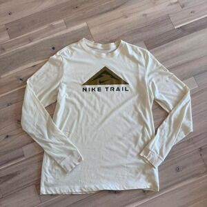 Nike Trail cream long sleeve shirt Sz L  #trailrunning #athleticwear